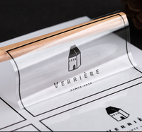 Étiquette transparente autocollante personnalisée, logo en feuille d'or imprimé clairement, étiquette pour bouteille