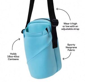 Bolsa de neopreno aislante para botellas de agua deportivas, con correa para el hombro y el pecho, ideal para camping y actividades al aire libre. Muestra gratuita. - Product Image 4