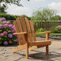 Fauteuil Adirondack Indoteak, léger, durable, en teck massif, design moderne minimaliste, pour salle à manger, cour
