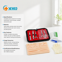 Kit de simulation de soins humains pour étudiants en médecine, coussin de suture cutanée, matériel pédagogique, kit d'entraînement à la suture, kit de pratique de la suture