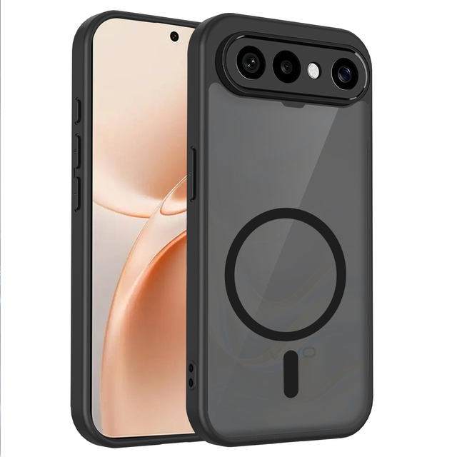 Black Magnetic Phone Casing Suitable Vivo X300 X200 FE S50 S19 S30 Promini Translucent Four Corner Anti Drop Protective Case