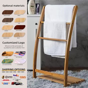 Toallero de Bambú de 3 Niveles Independiente con Estante Inferior, Soporte Sostenible para <span class=keywords><strong>Toallas</strong></span> de <span class=keywords><strong>Madera</strong></span>, Organizador Moderno para <span class=keywords><strong>Baño</strong></span> y Spa - Product Image 1