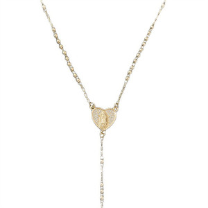 Collar con Cruz KOMI <span class=keywords><strong>para</strong></span> <span class=keywords><strong>Mujer</strong></span>, Chapado en <span class=keywords><strong>Oro</strong></span> <span class=keywords><strong>de</strong></span> <span class=keywords><strong>14K</strong></span>, con Corazón <span class=keywords><strong>de</strong></span> Circonita Cúbica, Centro <span class=keywords><strong>de</strong></span> la Virgen María, Cadena <span class=keywords><strong>de</strong></span> Eslabones con Cuentas Redondas <span class=keywords><strong>de</strong></span> 3mm, Collar <span class=keywords><strong>de</strong></span> <span class=keywords><strong>Rosario</strong></span> <span class=keywords><strong>para</strong></span> <span class=keywords><strong>Mujer</strong></span> - Product Image 6