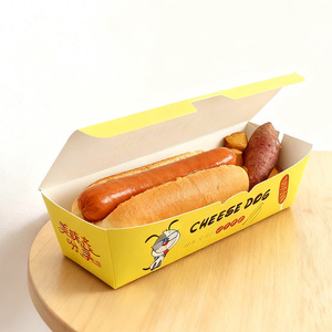 <span class=keywords><strong>Caja</strong></span> <span class=keywords><strong>de</strong></span> Papel Kraft para Empacar Hot Dogs, Bandeja para Waffles, Envase Personalizado para Comida Rápida para Llevar - Product Image 2