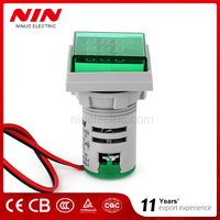 Voltmeter AC 3 In 1 Panel Layar Led, Pengukur Frekuensi Voltase Ammeter Lampu LED