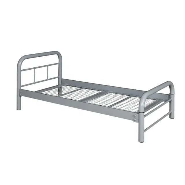 Venta caliente dormitorio para adultos gris barato moderno cama de metal de hospital individual
