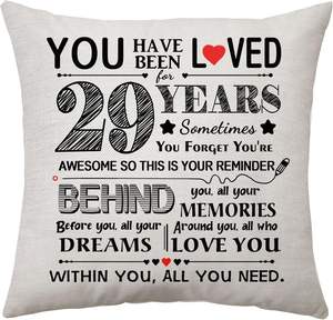 Cojines de <span class=keywords><strong>Cumpleaños</strong></span>, Fundas de Almohada, Material de Lino, Personalizables para Decoración del Hogar Conmemorativa del 28º al <span class=keywords><strong>39</strong></span>º <span class=keywords><strong>Cumpleaños</strong></span> - Product Image 3