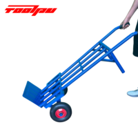 Chariot pliable portable TOOLPU de 1,3 mètre à 5 plateaux, finition huilée BLEU, grande capacité, chariot à main robuste pour usine