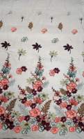 Tissu en dentelle florale botanique rétro exquis, broderie dorée bronze de qualité supérieure, tissu en tulle à fleurs cordonnées pour robe de haute couture