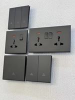 Interruptor de panel grande tipo rocker, decoración moderna para el hogar, montaje en pared junto a la cama, 86 cuadrado, 250V, 1/2/3/4 módulos, toma múltiple UK13A, 10A 20A, PC Doble
