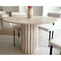 Table à manger en pierre avec pieds sectionnels en travertin KUMUSI FURNITURE
