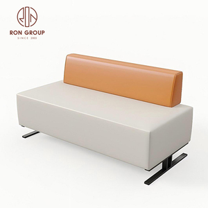 Set di Mobili Commerciali per Ristoranti: Tavoli <span class=keywords><strong>con</strong></span> Struttura in Metallo, Sedie Moderne Arancioni, Divani e Panche <span class=keywords><strong>con</strong></span> Finiture per Caffè, Hotel e Sale da Pranzo - Product Image 6