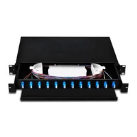 ODF 12 24 Port 1U SC LC APC UPC SM MM OS1 OS2 OM2 OM4 Adapter Pigtails Rak Laci Geser Ganda FTTH Fiber Optic Patch