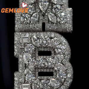 Conjunto de Joyería Urbana Hip Hop Bling con Letra MBK, Cadena Cubana y Diamantes, Estilo Exagerado para Raperos - Product Image 3