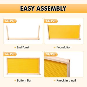 10-Pack 6-1/4-Inch Yellow Beehive <b>Bee</b> Frames with <b>Waxed</b> Pine Wood Foundation Commercial Unassembled Condition - Product Image 4