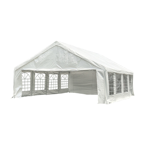 Tente de réception extérieure 6x8m durable, imperméable, en PE et structure en acier, blanche, résistante aux UV, pour toutes les saisons - Product Image 2