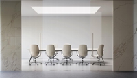 Chaise de bureau de direction SITSTAR à dossier moyen en cuir de vachette véritable pour les projets d'approvisionnement en mobilier de bureau professionnel