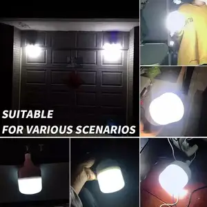 Lampu Lentera Kemah LED Isi Ulang Tenaga Surya Gantung Portabel untuk Kemah Darurat Luar Ruangan Bohlam Tenda