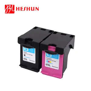 HESHUN 67 67XL 67xl Prime Remanufactrured compatible pour hp 67XL Pro 6400 série Deskjet 1200 2300/2700 Tous Les en-Un imprimante