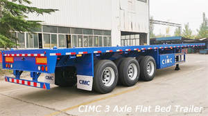 Semi-<span class=keywords><strong>remorque</strong></span> à plateau plat <span class=keywords><strong>de</strong></span> 12 m à 3 essieux, robuste, en acier CIMC, à bon <span class=keywords><strong>prix</strong></span>, pour le transport <span class=keywords><strong>de</strong></span> conteneurs - Product Image 4