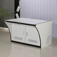 Console de salle de contrôle, poste de travail, table de surveillance droite avec armoire de rangement, console de surveillance en acier robuste