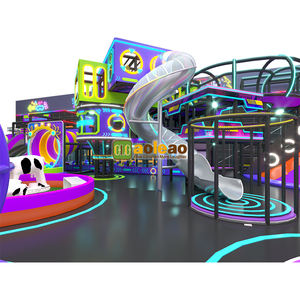 สถานที่เล่นสนุกครบวงจร Neon Dazzle สไลเดอร์วนเวียนสีสันสดใส แทรมโพลีน บ่อบอลแบบอินเทอร์แอคทีฟ สำหรับทุกเพศทุกวัย ทันสมัย ได้รับมาตรฐาน TUV/CE - Product Image 4