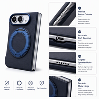 Étui de téléphone en cuir véritable pour iPhone Duo avec support rotatif à 360° et béquille magnétique N52 – Fabricant OEM/ODM