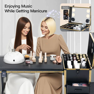 <span class=keywords><strong>Table</strong></span> à <span class=keywords><strong>ongles</strong></span> mobile rose mignonne à prix d'usine avec miroir éclairé, bureau de manucure avec tiroir, étui à maquillage, possibilité de <span class=keywords><strong>faire</strong></span> du OEM/ODM - Product Image 5