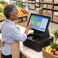 Caisse enregistreuse POS à écran tactile capacitif de 15 pouces, processeur I3/I5/I7, Wi-Fi 6, Bluetooth 5.2, NFC, Windows 10, Android