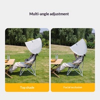 Chaise de plage d'extérieur avec pare-soleil, pliable, protection solaire, accessoire portable pour le camping BM1016B