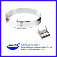 Hongjing haute poli SS201 extrémité ouverte poinçon central pince bande sangles serre-câble en acier inoxydable