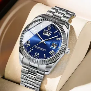2024Bingbang men's non-mechanical watch waterproof log fashion men's blue couple business watch