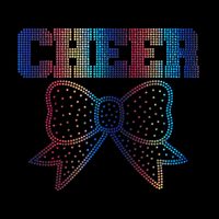 Transfert thermocollant personnalisé de haute qualité, écologique, 3D Dragon Fire Bling Strass, 14 facettes, pour soutien-gorge de cheerleading/danse et motifs Booty PONY