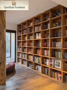 Meuble de rangement durable et élégant pour votre bibliothèque à domicile - Bibliothèque élégante en olivier vintage, bibliothèque en bois massif avec étagères de rangement - Product Image 4