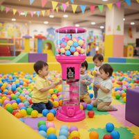 Distributeur automatique de cylindres rose-rouge fonctionnant avec des pièces/monnaies Niudele |   120-200 pièces de jouets en capsule |   Exploitation Facile Centres Commerciaux Parcs Vente en Gros 1