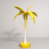 Décor de palmier en fibre de verre jaune pour vitrines de magasins et présentoirs de centres commerciaux