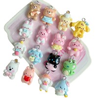 Nouveaux petits pendentifs imprimés d'animaux de dessin animé, accessoires de bijoux faits à la main pour bracelets, colliers, chaînes de téléphone, vente en gros