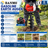 Tarière thermique haute performance 199cc 4 temps 9800W puissante pour poteaux de clôture et plantation d'arbres
