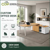 Bureau de direction moderne et minimaliste de luxe en bois de 2,4 m/2 m avec rangement, montage facile, design élégant pour usage commercial
