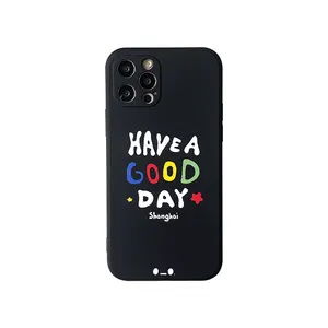 Liquid silicone UV color printing have a nice day Mobile Cover TPU Frosted Phone Case For Iphone14 13 12 11Pro Max