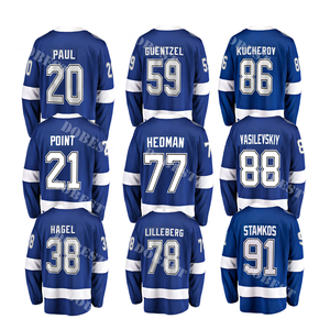 Tùy Chỉnh Tampa Bay Sét Ice Hockey Jersey Thêu Áo Sơ Mi Khâu Đồng Phục Thể Thao Mặc #86 Kucherov #88 #77 #91 #21 - Product Image 1