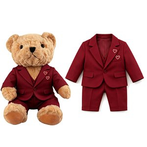 MSYO Valentine's Day Burgundy Teddy Bear Suit Custom High-Quality Plush Bear Outfit Romantic <strong>Gift</strong> <strong>for</strong> <strong>Boyfriend</strong> - Product Image 1