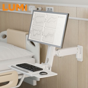 Sit <strong>Stand</strong> Single Gas Spring Monitor Arm Wall Mount Medical Wall-Mounted <strong>Workstation</strong> <strong>Stand</strong> <strong>up</strong> <strong>Computer</strong> Station With Keyboard Tray - Product Image 1
