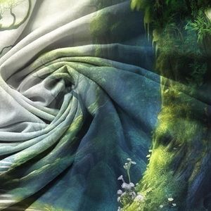 ฉากหลัง Omifly รุ่นใหม่ สไตล์ป่ามหัศจรรย์ 5W*7H รีดด้วยไอน้ำได้ ลายสวนเขียว ต้นไม้สีเขียว ฤดูใบไม้ผลิ ฉากหลังเทพนิยาย - Product Image 5