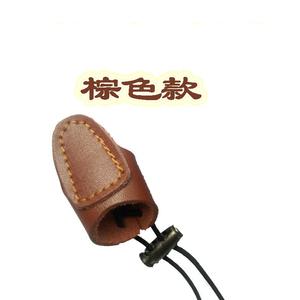 Protector de dedo de cuero de vaca Ztc375, anillo para el pulgar de tiro con arco, protección de un solo dedo para arco recurvo, unisex, negro y marrón - Product Image 3