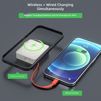 Chuangxinxin Banque d'alimentation magnétique 2-en-1 5000 mAh Portable 22,5W/20W Charge rapide bidirectionnelle QC3.0 Affichage LED Charge sans fil