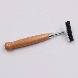 स्टेनलेस स्टील डबल एज शेविंग रेजर डिस्पोजेबल सुरक्षा के साथ रेजर लकड़ी के हैंडल बांस सुरक्षा रेजर - Product Image 2