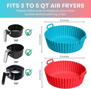 Revestimientos Redondos <span class=keywords><strong>de</strong></span> Silicona Mejorados <span class=keywords><strong>de</strong></span> 8 Pulgadas, 1.5x Más Gruesos, Grado Alimenticio, para Freidoras <span class=keywords><strong>de</strong></span> Aire <span class=keywords><strong>de</strong></span> 3-7QT, Horno y Accesorios <span class=keywords><strong>de</strong></span> Microondas - Product Image 3