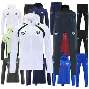 Langarm-Fußballjacken-Set Thailand Quality Full Zipper 26 Fußball jacke mit Kapuze für Herren - Product Image 5