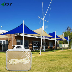 4M * 4M 13FT * 13FT Voiles d'ombrage étanches <span class=keywords><strong>Voile</strong></span> d'ombrage carrée en tissu pour auvent <span class=keywords><strong>Voile</strong></span> d'ombrage solaire - Product Image 6